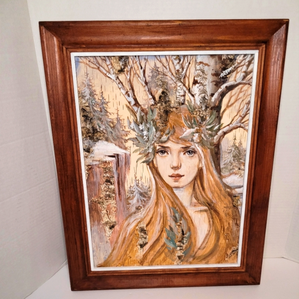 Captivating Mixed Media Original Framed Vintage Artwork OOAK Excellent